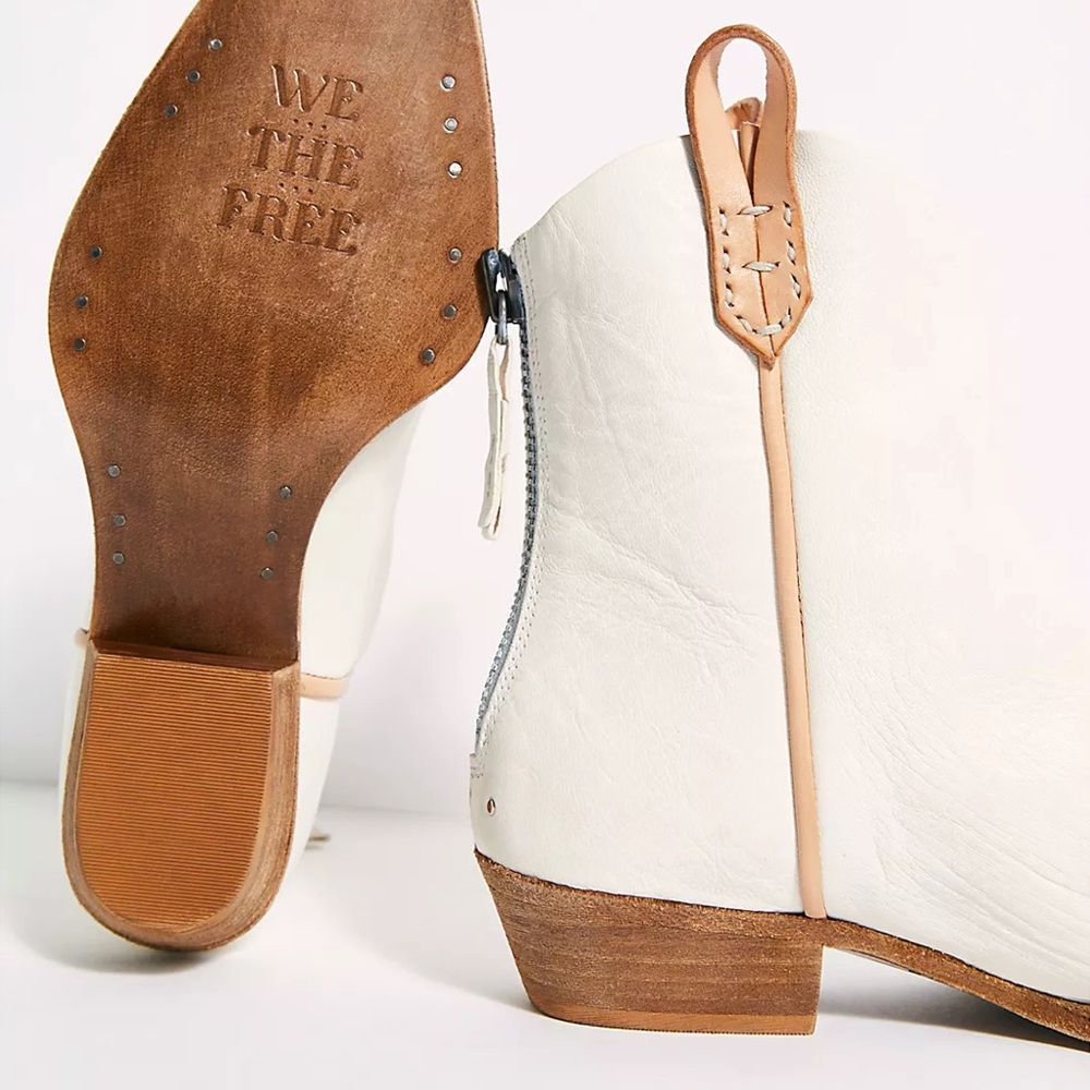 We The Free Wesley Ankle Boot in white leather
